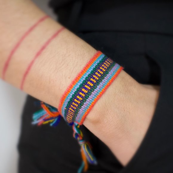 Colorful Vibrant Striped Woven Bracelets - Handmade Friendship Bracelets - Assor - Picture 2 of 10